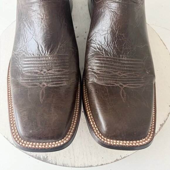 Rod Patrick Mens Cowboy Boots 15AA Antique Brown Mocha Bison Western Square Toe - Picture 7 of 13